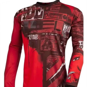 Venta al por mayor personalizada de montaña de los hombres de la sublimación de manga larga jersey de media manga camisetas de carreras de motos Motocross Jersey - Product Image 1