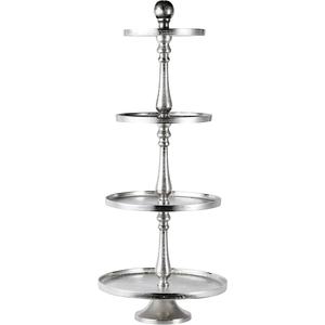 Support à gâteau en métal élégant et robuste à 2 niveaux, plaqué nickel, pour mariages, fêtes et présentoirs de desserts, haute durabilité et haute qualité - Product Image 3