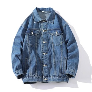 Nouvelle veste en jean printemps-automne pour homme, couleur unie, coton, décontractée, streetwear, hip-hop, coupe vintage, coupe ample, coupe-vent, respirante - Product Image 2