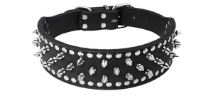 Collare per Cani in Pelle Regolabile di Lusso con Borchie Larghe per Cani di Taglia Media e Grande, Ideale per Avventure all'Aperto - Product Image 5