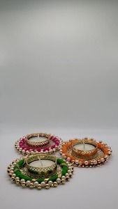 Bougeoir multicolore fait à la main pour Diwali Sangeet cérémonie pendaison de crémaillère Pooja jardin décor Table pièce maîtresse - Product Image 4