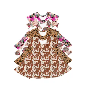 Fuyu अनुकूलित नई आगमन लघु आस्तीन बच्चा लड़कियों के कपड़े पश्चिमी Cowgirl Twirl 8 साल की लड़की पोशाक