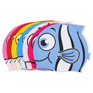 Summer Children Screen Print Swimming Cap Bulk Kid Cartoon Fish Swim Caps Custom Water Sports Swimming Caps Kids