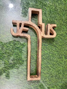Croix murale en bois massif crucifix sculpté à la main catholique avec corpus Christ pour église maison autel décor fonction suspendue pour anniversaire - Product Image 6