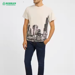 Camisetas de Cuello Redondo Holgadas de Poliéster/Algodón, Precio de Fábrica, Impresión de Logotipo Personalizado, Unisex, Ecológicas, Transpirables, al por Mayor - Product Image 3