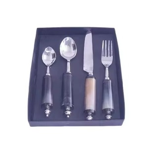 Ensemble de couverts en acier inoxydable de qualité supérieure, tendance, poli miroir, écologique, utilisé pour les fêtes - Product Image 4