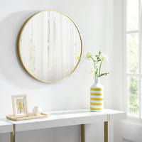Meilleures ventes Table console de couloir sans cadre de style vénitien pour salon Décoration Miroir rond en diamant écrasé