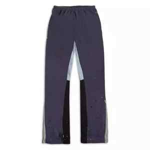 กางเกงวอร์มขาบานสำหรับผู้ชายกางเกงวิ่งสแต็ค OEM/ODM กางเกงผ้าฝ้ายขนแกะเฮฟลีซวาดด้วยมือกว้างขาบานออกแบบได้ตามต้องการ - Product Image 2