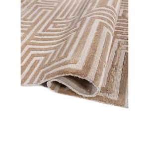 Aprezo Hand Knotted Acrylic <b>Rug</b> Beige & Brown Geometric & Abstract <b>Boho</b> Pattern for Home & Hallway Rectangle-Model Aiar-3015 - Product Image 2