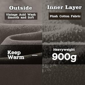 Sudadera con capucha personalizable de 480gsm con cremallera y diamantes de imitación para hombre, ropa de calle Boxy Fit Sun Faded Acid Wash recortada de invierno - Product Image 5