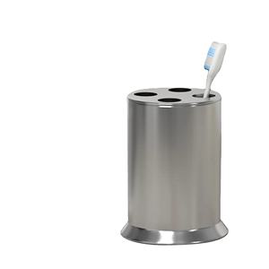 Porte-brosse à dents à aspect simple organisateur de support de brosse à dents rond porte-brosse à dents en métal pour la maison hôtel salle de bain utilisation - Product Image 1