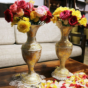 Florero de Metal de aluminio de diseño moderno personalizado, decoración del hogar con acabado de níquel de la mejor calidad para mesa de cena, acero inoxidable - Product Image 6