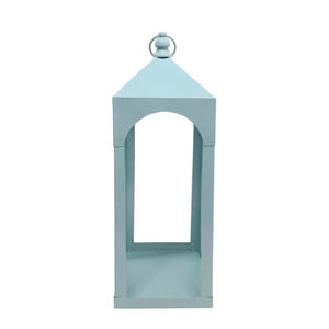 Lanterne à bougie décorative en métal enduit bleu clair pour la maison et la décoration de mariage Lanterne suspendue en vrac faite à la main - Product Image 1