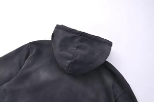 Personnalisé 450gsm français éponge surdimensionné goutte épaule 100% coton pull détresse soleil délavé acide sweats à capuche - Product Image 4