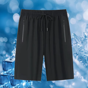 Hombres 100% algodón sólido lujo cremallera bolsillo cuatro vías estiramiento secado rápido drapeado ropa deportiva suelta pantalones cortos de verano - Product Image 4