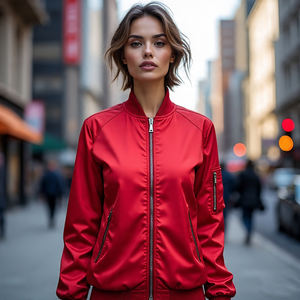 Chaquetas Bomber de béisbol para mujer, chaqueta Bomber de béisbol con cuello redondo de Color sólido, moda de invierno, ropa de abrigo Bomber Varsity para mujer - Product Image 2