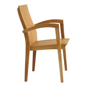Chaise de salle à manger d'extérieur en teck massif résistant aux intempéries, design classique, fauteuil pour hôtel de luxe, patio et terrasse de restaurant - Product Image 6