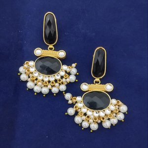 Chandbali Kundan Pearl Drops Earring Set Diseño único real y festivo para niñas y mujeres Producto a granel de moda - Product Image 1