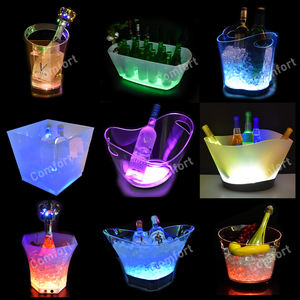 Seau à glace électrique lumineux pour champagne, multi-usages, carré, avec poignée, refroidisseur de bouteilles LED pour fêtes - Product Image 6