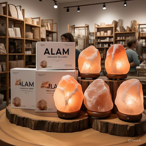 Customized Packing 15-20Kg Organic Natural Himalayan Salt <b>Lamp</b> Feng Shui Cross Flower Angel Design Religious Home Decoration - Product Image 1