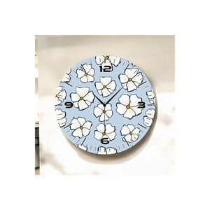 Reloj de pared de mesa silencioso de 50cm con patrón de margaritas y regalo de impresión de Color temático de flores para decoración del hogar - Product Image 4
