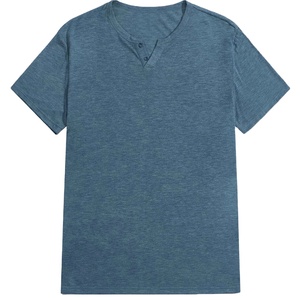 Mens High Quality Wholesale V-Neck T-Shirt Custom V Neck t shirts Short Sleeved <b>tshirt</b> For Men Plain Blank <b>Polyester</b> Tee OEM - Product Image 1