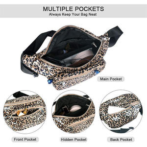 Nouveau sac à bandoulière poitrine épaule sac à main taille banane sac à bandoulière femmes imperméable imprimé léopard en cuir pu téléphone portable sac de taille de voyage - Product Image 4