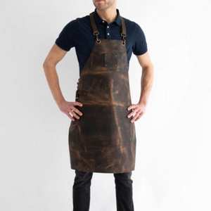 Tablier en cuir de qualité supérieure pour les professionnels élégants, résistant au feu, logo personnalisé imprimé, tablier en cuir pour le travail du fer - Product Image 5