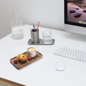 Vente chaude Plateau rectangulaire en bois poli de luxe écologique et durable pour hôtel, restaurant, collations, desserts, fruits, thé - Product Image 6