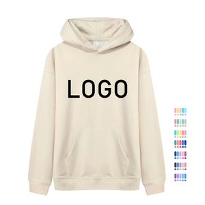 Sweat à capuche vintage unisexe 100% coton col rond brodé logo personnalisé doux confortable hiver - Product Image 2