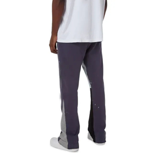 Pantalon de survêtement ample pour homme en coton 100% OEM, style streetwear, patchwork, jambe large, décontracté, anti-froissement, en molleton léger - Product Image 3