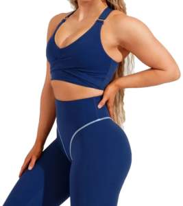 Leggings de desgaste activo personalizados de alta calidad y conjuntos de sujetador de moda de talla grande transpirable para mujeres Estilos de tendencia de estampado lindo - Product Image 6