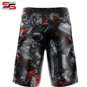 Pantalones cortos deportivos de cintura media de verano para hombre, pantalones casuales elásticos de secado rápido, pantalones cortos de sublimación directa de fábrica con patrón sólido - Product Image 2