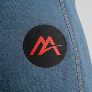 Ensemble de survêtement d'hiver pour homme bleu ardoise avec veste zippée intégrale et pantalon de jogging à empiècements blancs incurvés – Tenue de sport pour l'entraînement et la gym - Product Image 6
