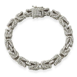 Alta calidad Hip Hop turco 3D Link Hip Hop Bling pulsera diamante Natural 925 plata esterlina - Product Image 4