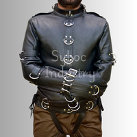 Hommes nouveau Style hiver décontracté en cuir équipement col rabattu détroit vestes fermeture à glissière brut non tissé Bondage équipement-ajusté