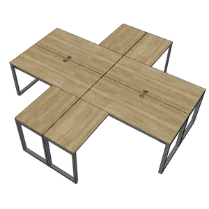Escritorio contemporáneo rectangular en forma de L con 4 esquinas, modelo HBRT028 - Product Image 4