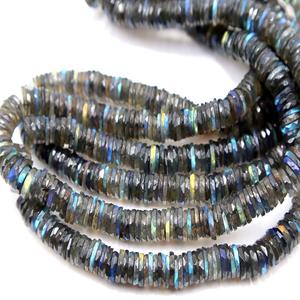 Perles de pierre en forme de pneu bleu Labradorite naturelle de 16 pouces pour la fabrication de bijoux - Product Image 1