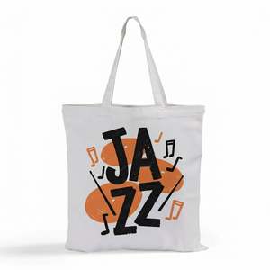 Bolsa de Mano Personalizada para Mujer, Blanca, de Poliéster, 15W X 16H, Asas de Tela, Área de Impresión 10W X 12H, Decoración con Letras - Product Image 1