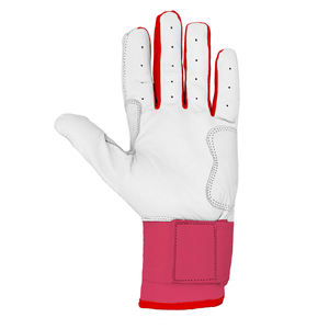 Guantes de bateo personalizados Rosas y blancos de alta calidad asequibles Guantes de béisbol de cuero de primera calidad y diseño personalizado a precio barato - Product Image 3