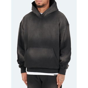 Sweat à capuche zippé avec lavage à l'acide en pierre personnalisé Zipup en détresse Sunfaded Sun Faded French Terry épais Double ZipUp Hoodie Hommes - Product Image 2