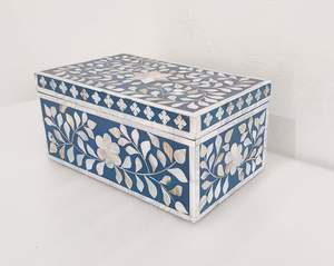 Caja de joyería de almacenamiento con incrustaciones de hueso de alta calidad hecha a mano, forma de rectángulo, cuadrado, superventas para decoración del hogar, cuerno, almacenamiento de joyas - Product Image 6