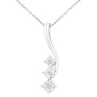 Collier pendentif 3 niveaux en moissanite, plaqué argent sterling 925, avec chaîne cubaine, style Hip Hop, éco-responsable, certifié IGI, idéal pour un cadeau