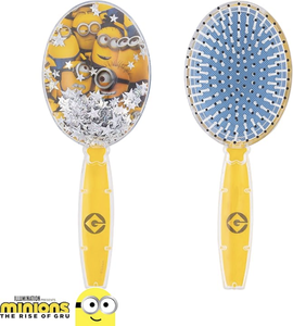 H.E.R. Accessoires Minions sous licence : Brosse à cheveux pour enfants avec confettis étoiles scintillantes, démêlante et douce pour les cheveux mouillés, peigne amusant et facile à utiliser - Product Image 3