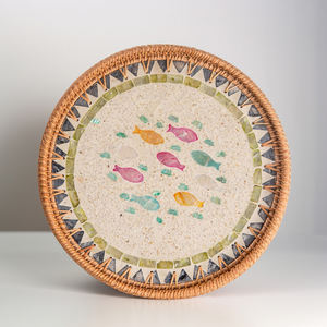 Plateau d'incrustation de nacre du Vietnam de haute qualité plateau de service fait main élégant pour salon et décor modernes-SM2020 - Product Image 2