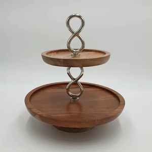 Soporte de pastel de madera de diseño moderno estilo único bodas y fiestas de cumpleaños vajilla decoración pastel servidor taza pastel titular - Product Image 3