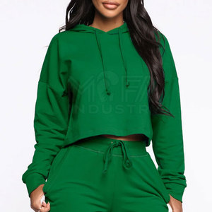 Sudadera con Capucha Corta para Mujer, Antiarrugas, Transpirable, con Logotipo Personalizado en la Parte Delantera, Estilo Casual Urbano, OEM - Product Image 3