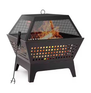 Foyer en métal noir populaire design moderne jardin en métal barbecue extérieur foyer rond en métal vente chaude - Product Image 3