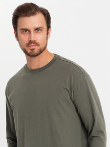 2025 Nueva Camiseta de algodón con cuello redondo para hombres de manga larga de Color sólido al por mayor OEM camisas personalizadas para hombres - Product Image 5