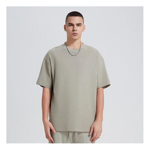 Camisetas de hombre de talla grande lisas con logotipo personalizado de algodón a la moda de alta calidad - Product Image 2